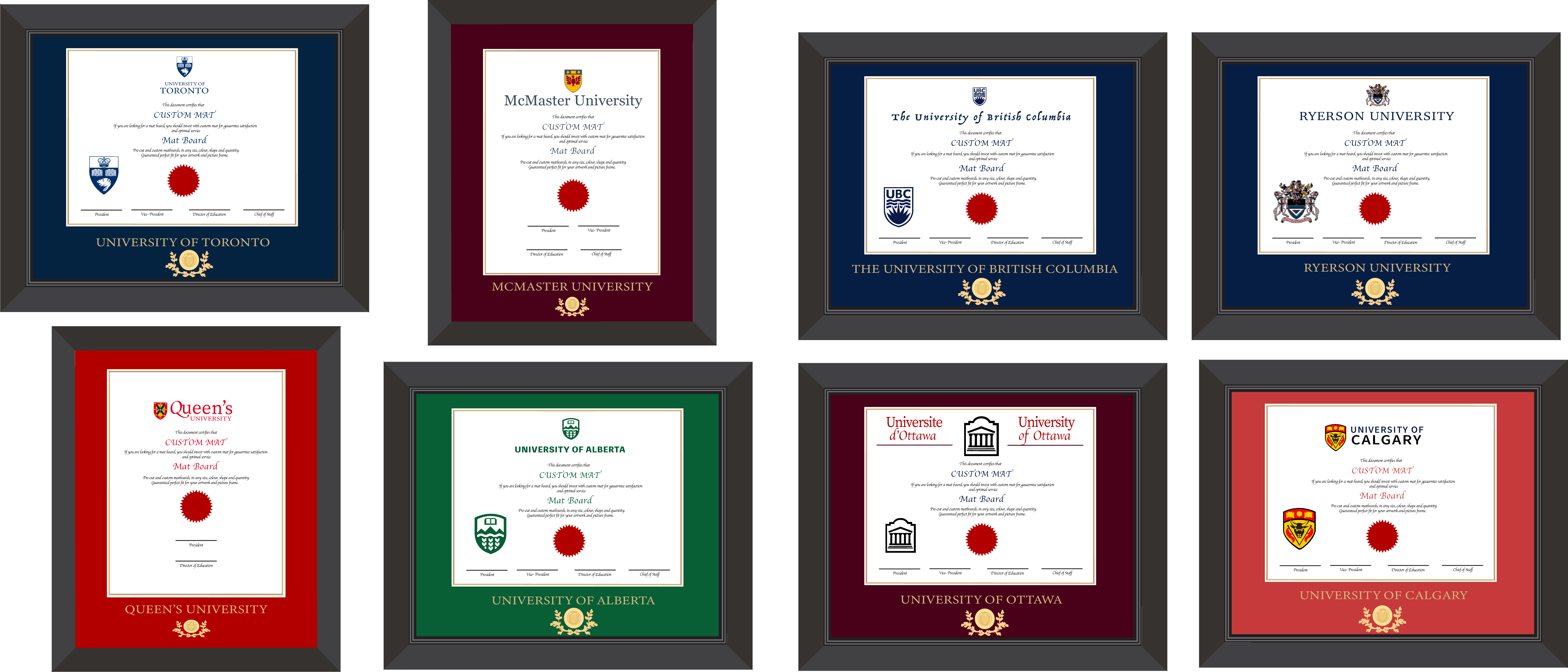 Customize your Matboards Online • Deliver to Canada & the USA • Your